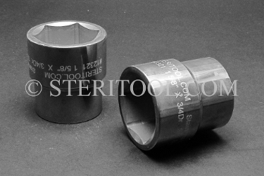 #12321 - 1-5/8" X 3/4 DR Stainless Steel Standard Socket. 3/4dr, 3/4-dr, 3/4 dr, socket, stainless steel