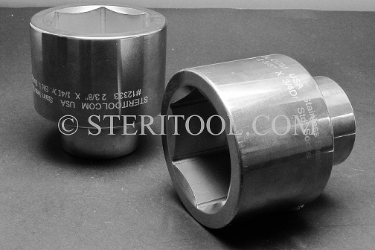 #12334 - 2-1/2" X 3/4 DR Stainless Steel Standard Socket.  3/4dr, 3/4-dr, 3/4 dr, socket, stainless steel
