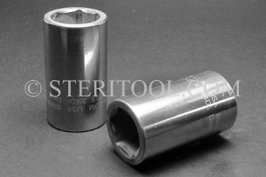 #12363 - 1-1/8" X 3/4 DR Stainless Steel Deep Socket. 3/4dr, 3/4-dr, 3/4 dr, deep socket, stainless steel