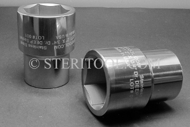 #12377 - 2" X 3/4 DR Stainless Steel Deep Socket. 3/4dr, 3/4-dr, 3/4 dr, deep socket, stainless steel