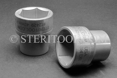 #12429 - 42mm X 3/4 DR Stainless Steel Standard Socket. 3/4dr, 3/4-dr, 3/4 dr, socket, stainless steel