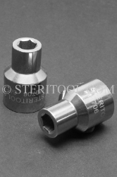 #12706 - 3/8" X 1/2 DR Stainless Steel Standard Socket. 1/2dr, 1/2-dr, 1/2 dr, socket, stainless steel