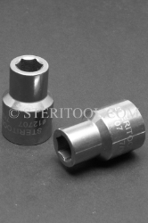 #12707 - 7/16" X 1/2 DR Stainless Steel Standard Socket. 1/2dr, 1/2-dr, 1/2 dr, socket, stainless steel