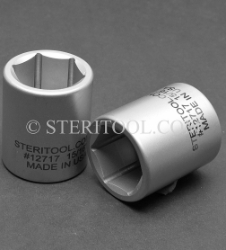 #12717 - 15/16" X 1/2 DR Stainless Steel Standard Socket. 1/2dr, 1/2-dr, 1/2 dr, socket, stainless steel