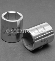 #12718 - 1" X 1/2 DR Stainless Steel Standard Socket. 1/2dr, 1/2-dr, 1/2 dr, socket, stainless steel