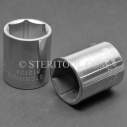 #12720 - 1-1/8" X 1/2 DR Stainless Steel Standard Socket. 1/2dr, 1/2-dr, 1/2 dr, socket, stainless steel
