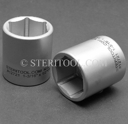 #12721 - 1-3/16" X 1/2 DR Stainless Steel Standard Socket. 1/2dr, 1/2-dr, 1/2 dr, socket, stainless steel