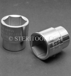 #12722 - 1-1/4" X 1/2 DR Stainless Steel Standard Socket. 1/2dr, 1/2-dr, 1/2 dr, socket, stainless steel