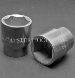 #12724 - 1-3/8" X 1/2 DR Stainless Steel Standard Socket. 1/2dr, 1/2-dr, 1/2 dr, socket, stainless steel