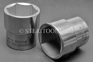 #12728 - 1-5/8" X 1/2 DR Stainless Steel Standard Socket. 1/2dr, 1/2-dr, 1/2 dr, socket, stainless steel