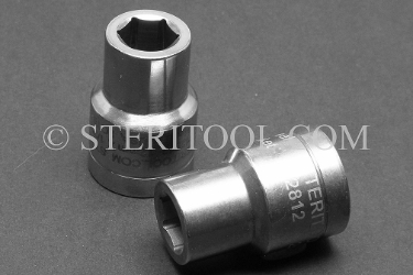 #12812 - 12mm X 1/2 DR Stainless Steel Standard Socket. 1/2dr, 1/2-dr, 1/2 dr, socket, stainless steel