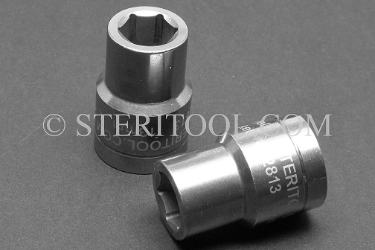 #12813 - 13mm X 1/2 DR Stainless Steel Standard Socket. 1/2dr, 1/2-dr, 1/2 dr, socket, stainless steel