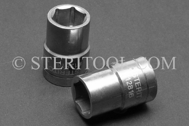 #12816 - 16mm X 1/2 DR Stainless Steel Standard Socket. 1/2dr, 1/2-dr, 1/2 dr, socket, stainless steel