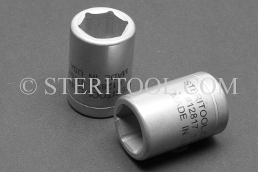#12817 - 17mm X 1/2 DR Stainless Steel Standard Socket. 1/2dr, 1/2-dr, 1/2 dr, socket, stainless steel