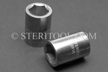 #12818 - 18mm X 1/2 DR Stainless Steel Standard Socket. 1/2dr, 1/2-dr, 1/2 dr, socket, stainless steel