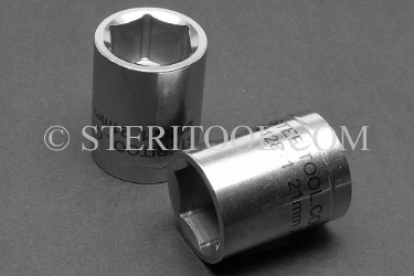#12821 - 21mm X 1/2 DR Stainless Steel Standard Socket. 1/2dr, 1/2-dr, 1/2 dr, socket, stainless steel
