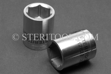 #12822 - 22mm X 1/2 DR Stainless Steel Standard Socket. 1/2dr, 1/2-dr, 1/2 dr, socket, stainless steel