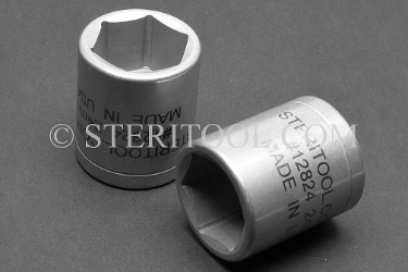 #12824 - 24mm X 1/2 DR Stainless Steel Standard Socket. 1/2dr, 1/2-dr, 1/2 dr, socket, stainless steel