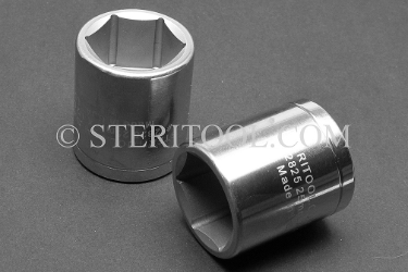 #12825 - 25mm X 1/2 DR Stainless Steel Standard Socket. 1/2dr, 1/2-dr, 1/2 dr, socket, stainless steel