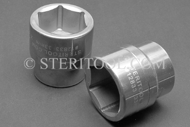 #12834 - 34mm x 1/2 DR Stainless Steel Standard Socket. 1/2dr, 1/2-dr, 1/2 dr, socket, stainless steel
