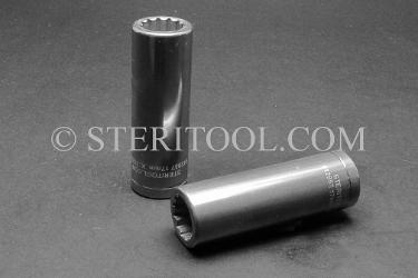 #12857 - 17mm 12pt X 1/2 DR Stainless Steel Deep Socket. 1/2dr, 1/2-dr, 1/2 dr, 12pt, 12-pt, 12 pt, deep socket, stainless steel