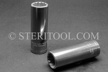 #12859 - 19mm 12pt X 1/2 DR Stainless Steel Deep Socket. 1/2dr, 1/2-dr, 1/2 dr, 12pt, 12-pt, 12 pt, deep socket, stainless steel