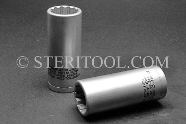 #12864 - 24mm 12pt X 1/2 DR Stainless Steel Deep Socket. 1/2dr, 1/2-dr, 1/2 dr, 12pt, 12-pt, 12 pt, deep socket, stainless steel