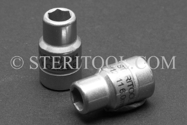 #12911_316 - NM 6.0mm x 1/4 DR Stainless Steel Standard Socket. 316L 1/4dr, 1/4 dr, 1/4-dr, socket, stainless steel