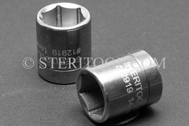 #12919 - 14mm x 1/4 DR Stainless Steel Standard Socket. 1/4dr, 1/4 dr, 1/4-dr, socket, stainless steel