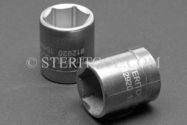 #12920_316 - NM 15mm x 1/4 DR Stainless Steel Standard Socket. 316L 1/4dr, 1/4 dr, 1/4-dr, socket, stainless steel