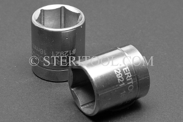 #12921 - 16mm x 1/4 DR Stainless Steel Standard Socket. 1/4dr, 1/4 dr, 1/4-dr, socket, stainless steel