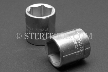 #12922 - 17mm x 1/4 DR Stainless Steel Standard Socket. 1/4dr, 1/4 dr, 1/4-dr, socket, stainless steel