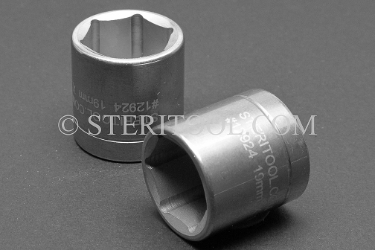 #12924 - 19mm x 1/4 DR Stainless Steel Standard Socket. 1/4dr, 1/4 dr, 1/4-dr, socket, stainless steel