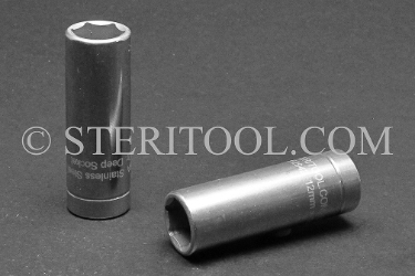 #12942 - 12mm x 1/4 DR Stainless Steel Deep Socket. 1/4dr, 1/4 dr, 1/4-dr, deep socket, stainless steel
