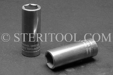 #12943 - 13mm x 1/4 DR Stainless Steel Deep Socket. 1/4dr, 1/4 dr, 1/4-dr, deep socket, stainless steel