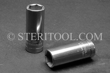 #12944 - 14mm x 1/4 DR Stainless Steel Deep Socket. 1/4dr, 1/4 dr, 1/4-dr, deep socket, stainless steel