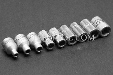 #12950 - SET: 9 pc Stainless Steel 1/4 DR Standard Inch Socket Set: 1/8" ~  3/8". 1/4dr, 1/4 dr, 1/4-dr, socket, stainless steel