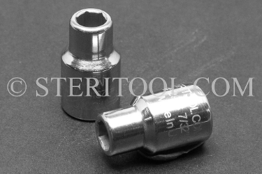 #12958 - 7/32" x 1/4 DR Stainless Steel Standard Socket. 1/4dr, 1/4 dr, 1/4-dr, socket, stainless steel