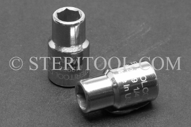 #12959 - 1/4" x 1/4 DR Stainless Steel Standard Socket. 1/4dr, 1/4 dr, 1/4-dr, socket, stainless steel