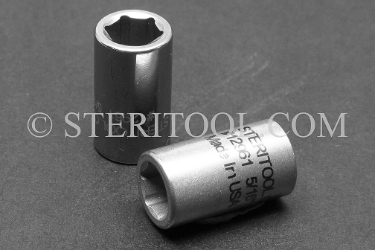 #12961 - 5/16" x 1/4 DR Stainless Steel Standard Socket. 1/4dr, 1/4 dr, 1/4-dr, socket, stainless steel