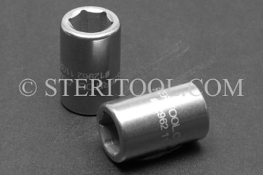 #12962 - 11/32" x 1/4 DR Stainless Steel Standard Socket. 1/4dr, 1/4 dr, 1/4-dr, socket, stainless steel