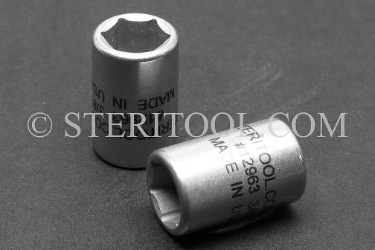 #12963 - 3/8" x 1/4 DR Stainless Steel Standard Socket. 1/4dr, 1/4 dr, 1/4-dr, socket, stainless steel