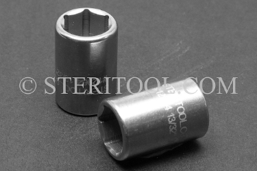 #12964 - 13/32" x 1/4 DR Stainless Steel Standard Socket. 1/4dr, 1/4 dr, 1/4-dr, socket, stainless steel