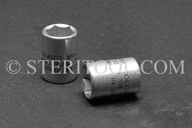#12965_316 - NM 7/16" x 1/4 DR Stainless Steel Standard Socket. 316L 1/4dr, 1/4 dr, 1/4-dr, socket, stainless steel