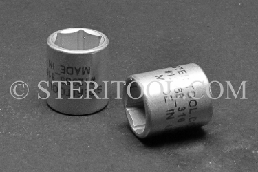 #12968_316 - NM 9/16" x 1/4 DR Stainless Steel Standard Socket. 316L 1/4dr, 1/4 dr, 1/4-dr, socket, stainless steel