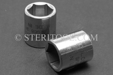 #12968 - 9/16" x 1/4 DR Stainless Steel Standard Socket. 1/4dr, 1/4 dr, 1/4-dr, socket, stainless steel