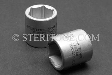 #12971 - 3/4" x 1/4 DR Stainless Steel Standard Socket. 1/4dr, 1/4 dr, 1/4-dr, socket, stainless steel
