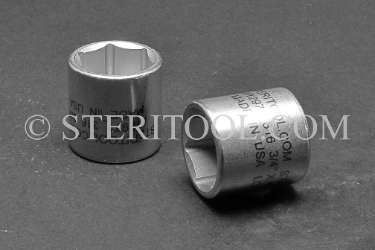 #12971_316 - NM 3/4" x 1/4 DR Stainless Steel Standard Socket. 316L 1/4dr, 1/4 dr, 1/4-dr, socket, stainless steel