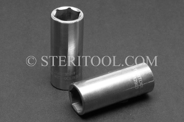 #12993 - 9/16" x 1/4 DR Stainless Steel Deep Socket. 1/4dr, 1/4 dr, 1/4-dr, deep socket, stainless steel