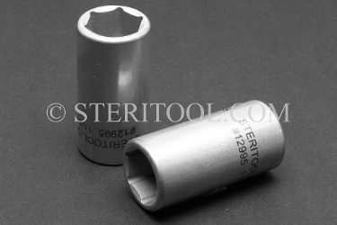 #12995 - 11/16" x 1/4 DR Stainless Steel Deep Socket.  1/4dr, 1/4 dr, 1/4-dr, deep socket, stainless steel